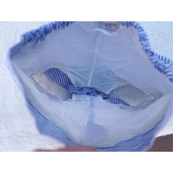 Vintage 90s Baby Blue and White Stripe Lined Shorts - Picture 7 of 7